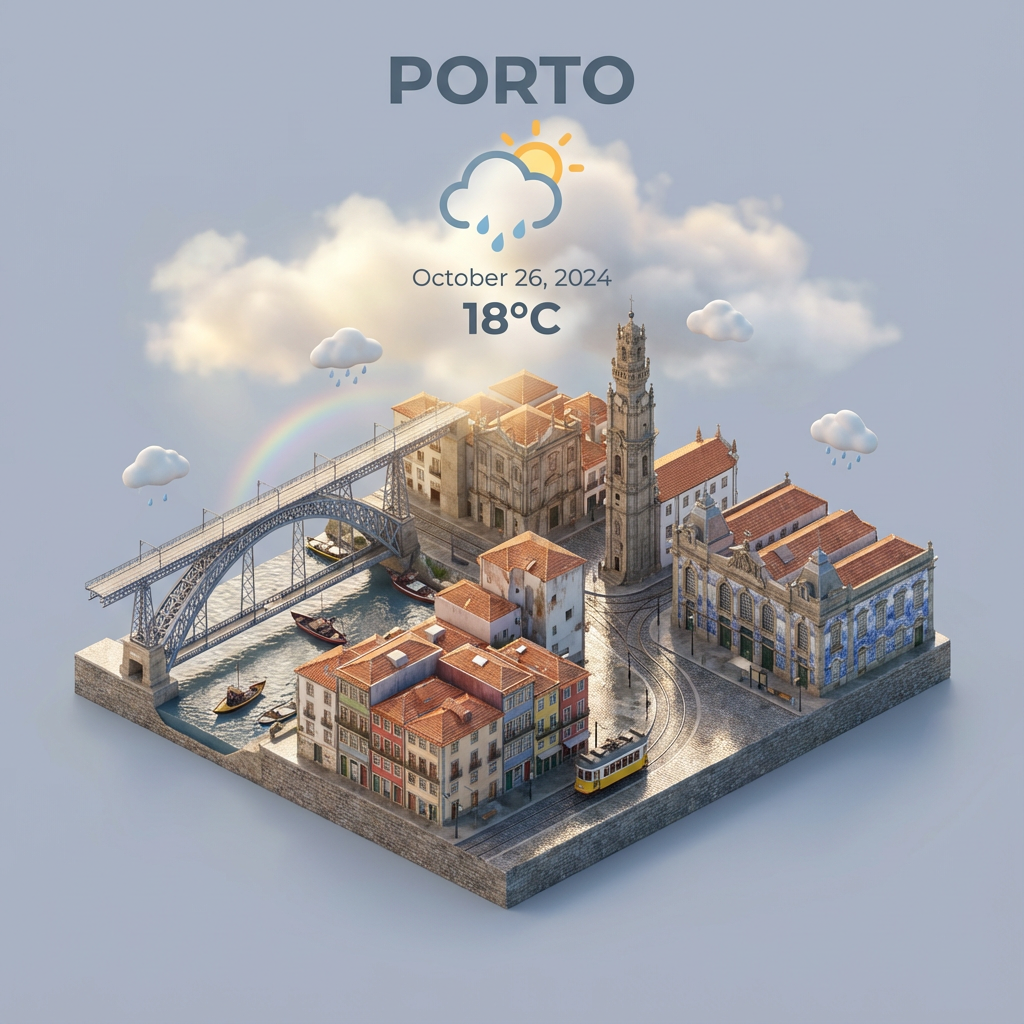 Isometric City Weather Scene